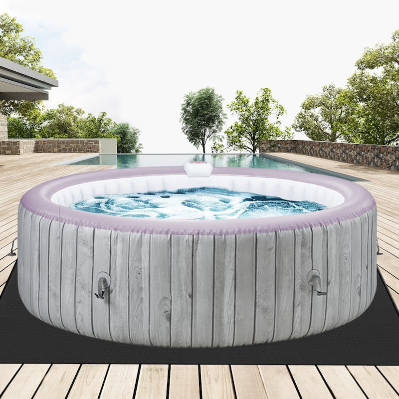 82''Inflatable Hot Tub w/Heating & Filters，Portable Hot Tub for Home Spa，6 Person Round Pool