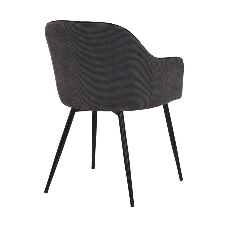 Pixie Two Tone Fabric Dining Room Chair with Black Metal Legs