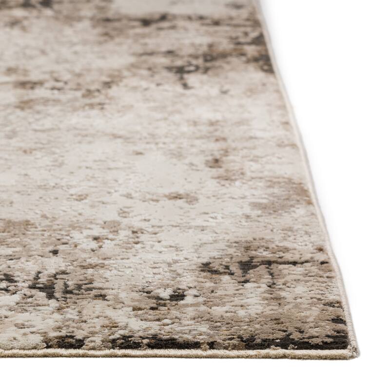 Emery Abstract Taupe Machine Made Rug