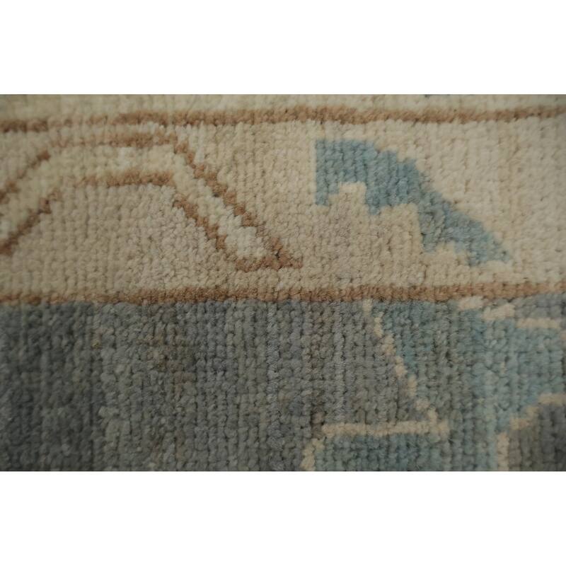 Hand Knotted Oriental 100% Wool Carpet Transitional All-Over Greys & Charcoal Oushak Area Rug - 9' 11'' X 7' 10''