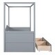 preview thumbnail 17 of 16, Pine Wood Twin Size Canopy Day Bed Frame with 2 Drawers and Built-in Backrest, Modern Platform Bed Frame for Kids, Teens