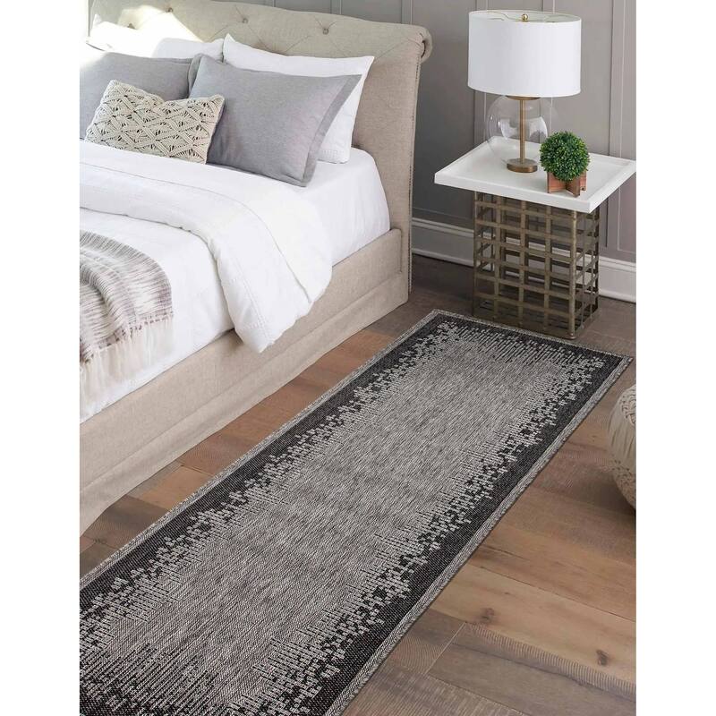 ECARPETGALLERY Machine Woven Edge Grey Area Rug
