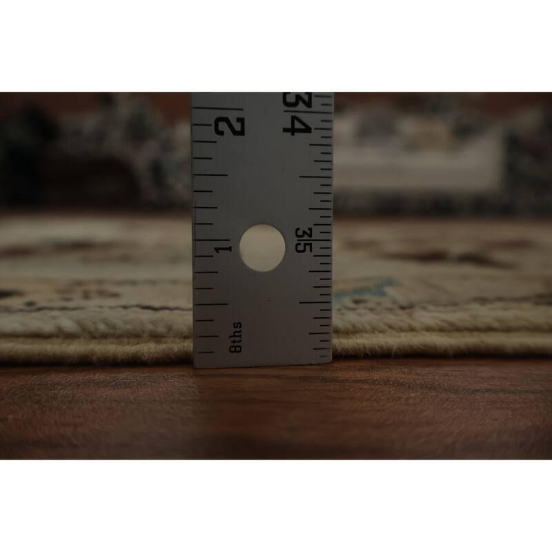 Hand Knotted Oriental 100% Wool Carpet Traditional Floral Beige & Ivories Peshawar Area Rug - 2' 11'' X 1' 10''