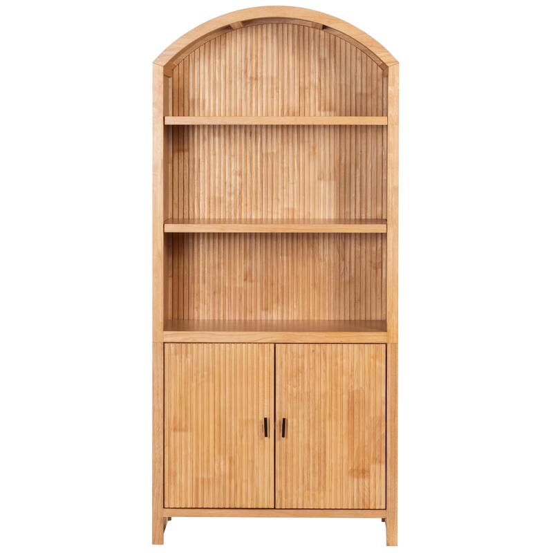 SAFAVIEH Couture Elladora Ribbed Front Wood Bookcase - 34"W x 15"D x 76"H
