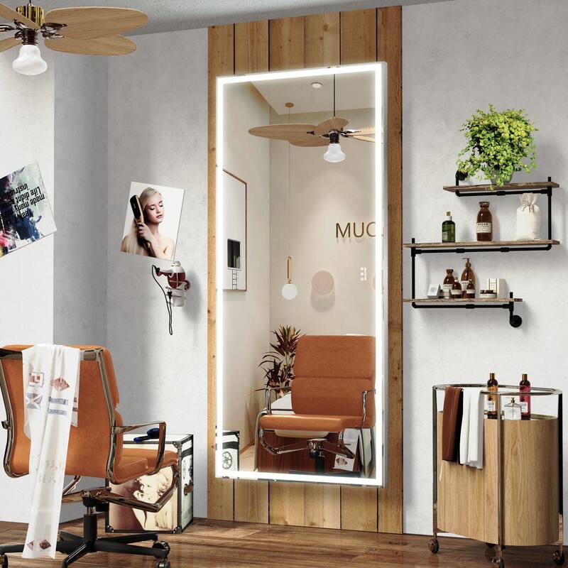 Rectangular Framed Wall Mounted LED Bathroom Vanity Mirror - 32" X 72"
