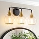 preview thumbnail 1 of 151, Modern Vanity Lights Dimmable Bathroom Light Fixtures with Glass Shade 3-Light - Black/Gold