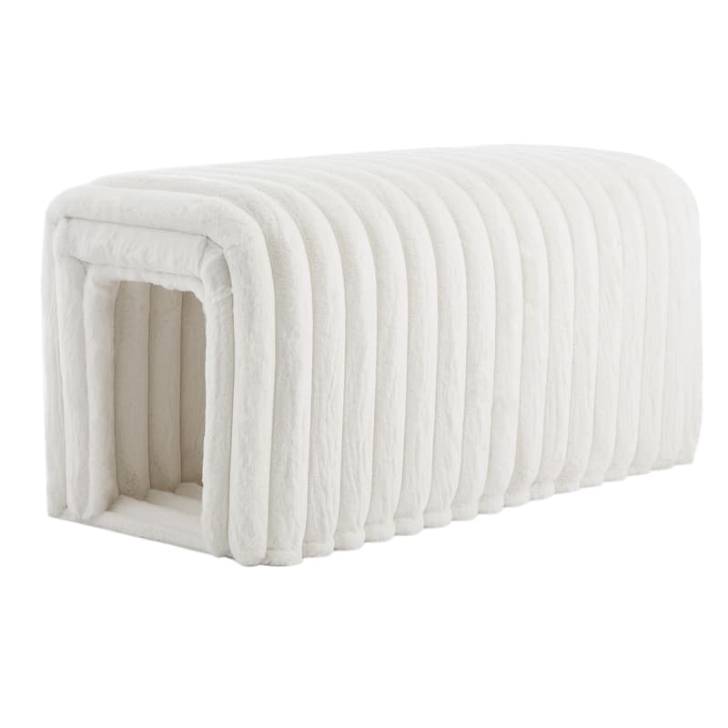 Pet Supplies Ottoman Storage Bench Corduroy Bench Cat's Nest to Hide for the Living Room, Entryway and Bedroom