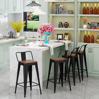 bar stools with backs set of 4 Counter Bar Stools with Wood metal stools