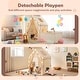 preview thumbnail 18 of 28, Gymax Kids Play Tent w/Playpen Yard Door Curtains Windows Star Lights