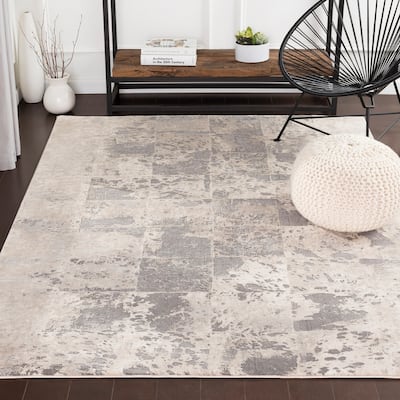 Livabliss Lhamo Contemporary Block Area Rug