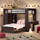preview thumbnail 2 of 18, Contemporary Twin size Loft Bed with a Stand-alone bed, Shelves, Desk and Wardrobe, Health and Comfort, Maximized Space, Black