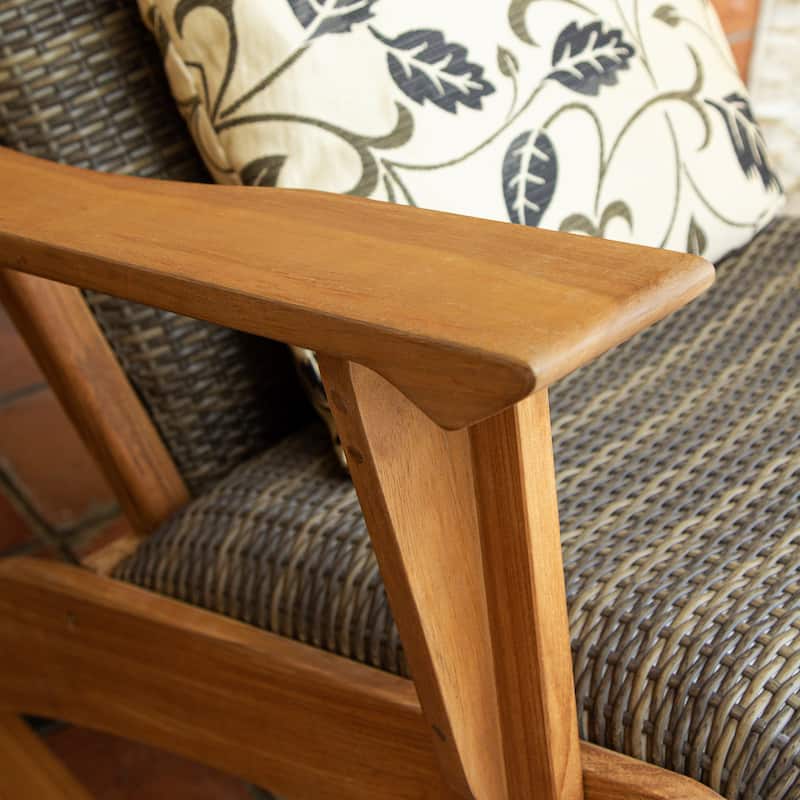Cambridge Casual Auburn Upholstered Teak Outdoor Rocking Chair