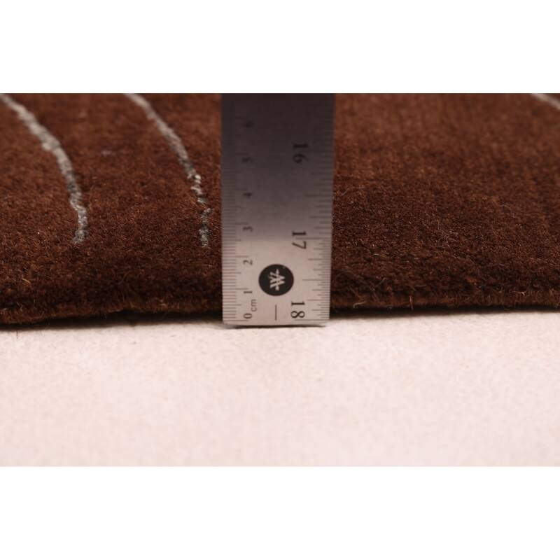 ECARPETGALLERY Hand-knotted Opulence Dark Brown Silk, Wool Rug - 7'11 x 10'0