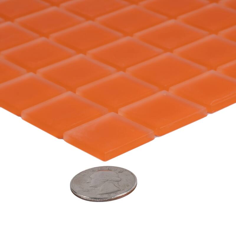 Apollo tile 12" x 12" Colorway Matte Orange Glass Tile (9.67 sq ft/case) - 10 Pack