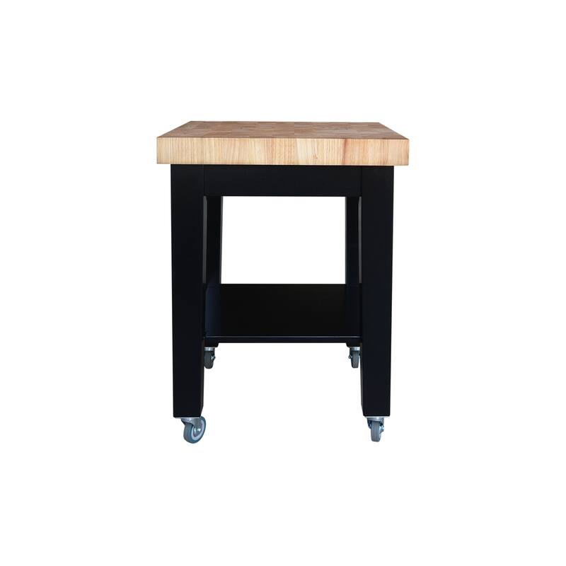 Copper Grove Lakeland Solid Parawood Kitchen Island Cart