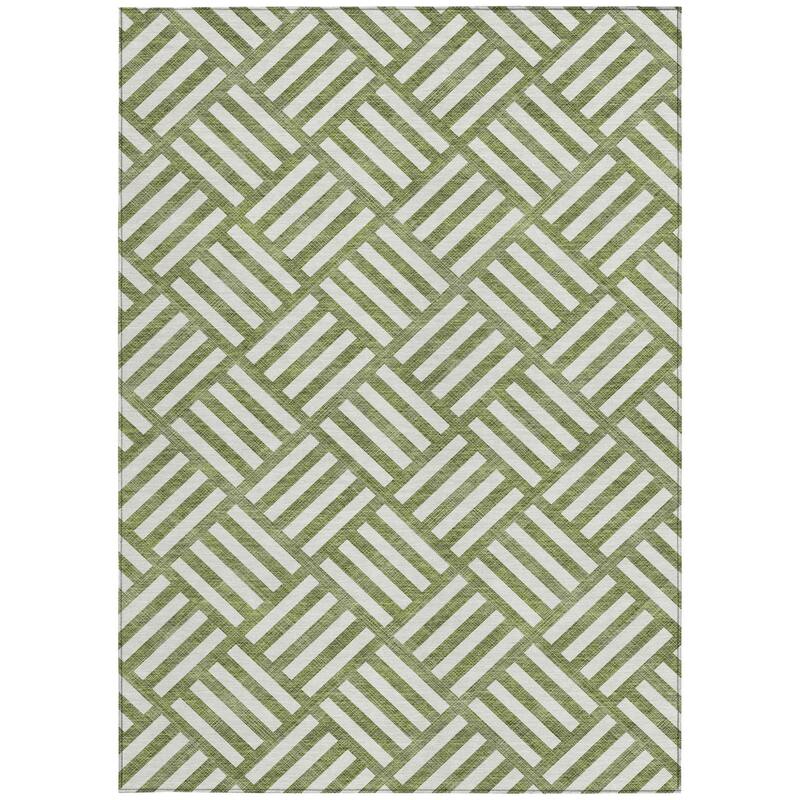 HomeRoots Geometric Transitional Rectangle Outdoor Rug