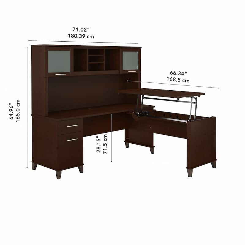 Bush Furniture Somerset 72W 3 Position Sit to Stand Desk
