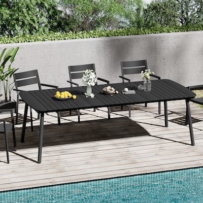 Outdoor Patio Dining Table Rectangular Aluminum Outdoor Table for 6/8/10 Person