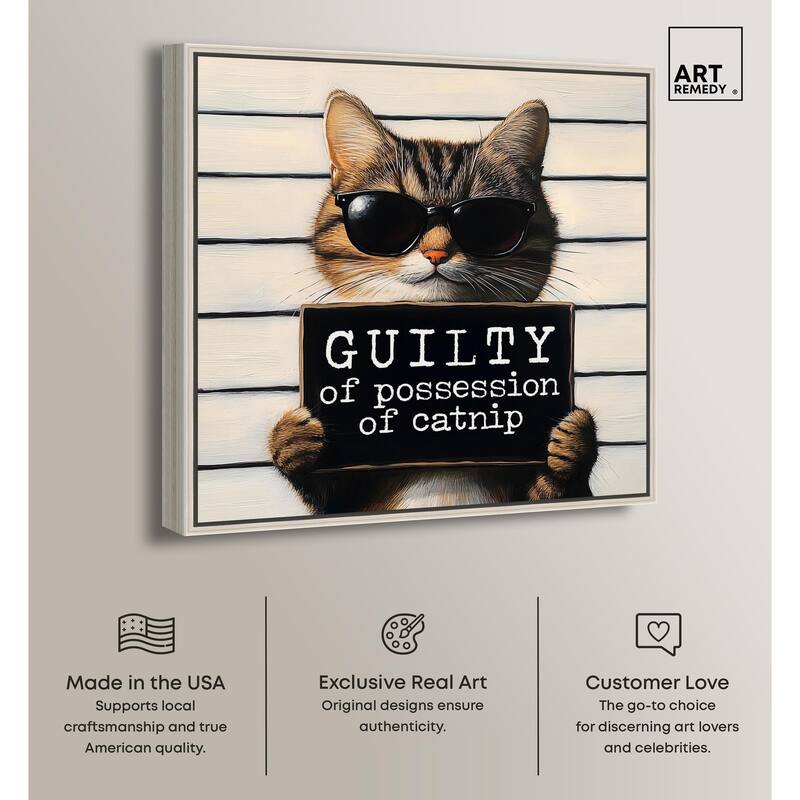 Guilty of Catnip Canvas by Art Remedy