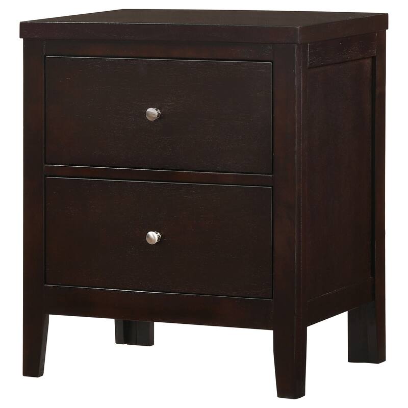 Cappuccino 2-Drawer Rectangular Nightstand