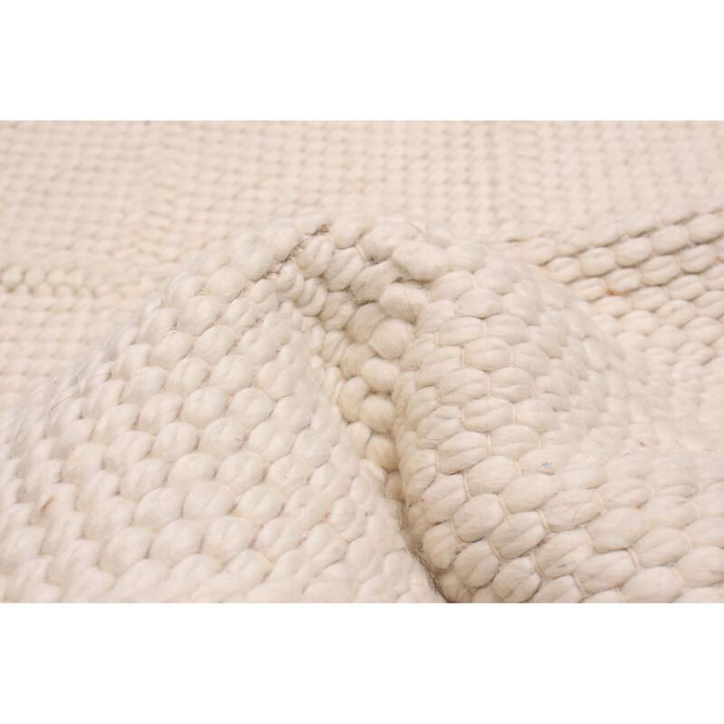ECARPETGALLERY Braid weave Sienna Cream Wool Rug - 2'4 x 4'0
