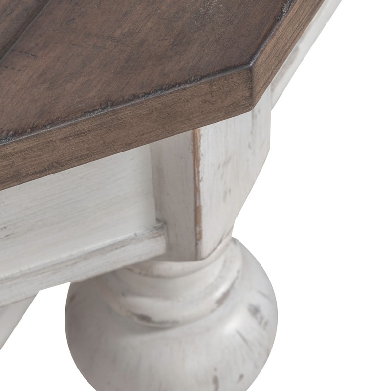 River Place Riverstone White & Tobacco Accent Console Table