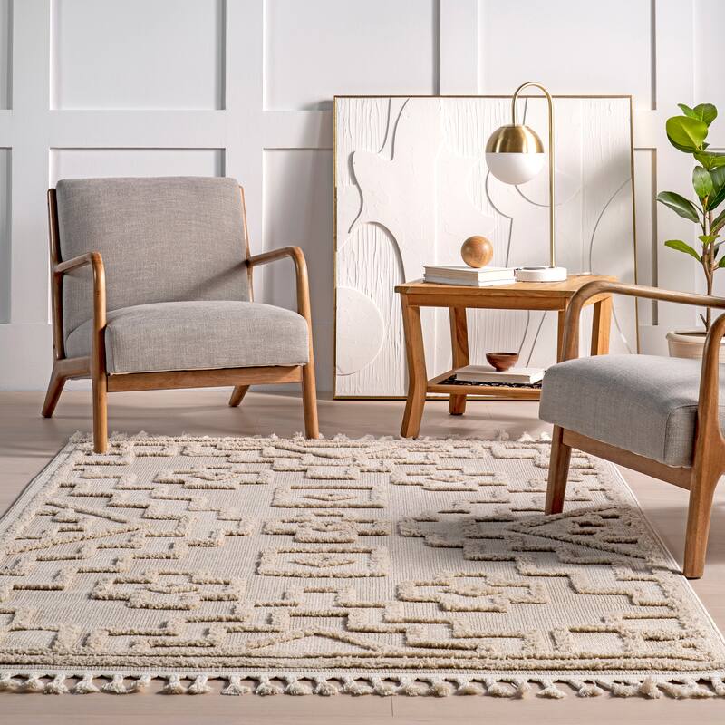 Nuloom Roslin Moroccan High-Low Tasseled Area Rug