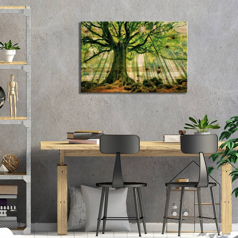 Ponthus' Beech Print On Wood by Christophe Kiciak - Multi-Color