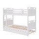preview thumbnail 7 of 25, Twin Over Twin Pine Bunk Bed with Twin Size Trundle, Equipped with Stairs and Safety Barriers