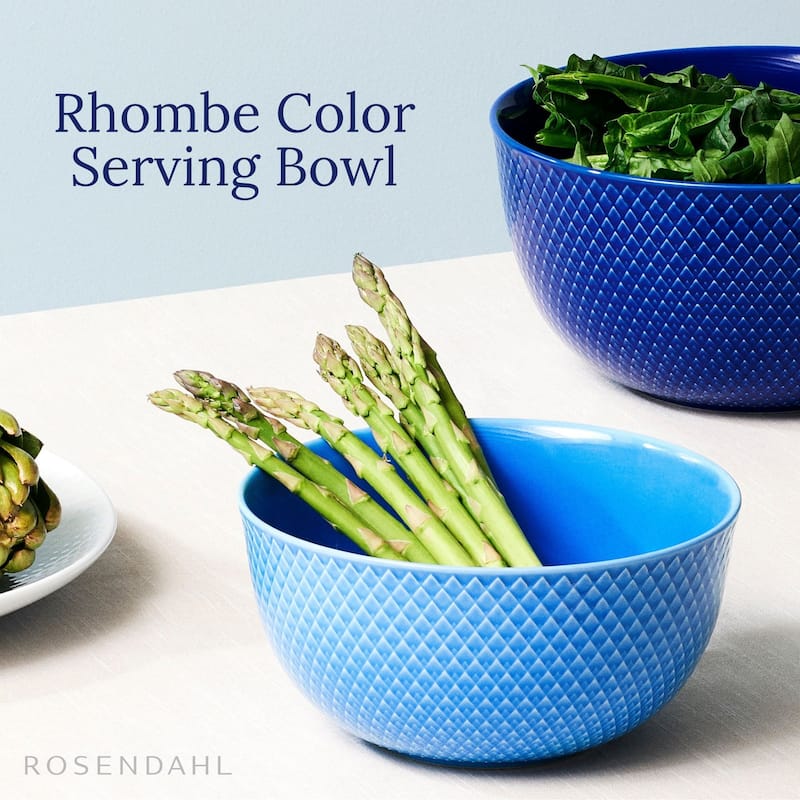 Lyngby Porcelain Rhombe Color Serving Bowl - 6.9" D x 3.5" H