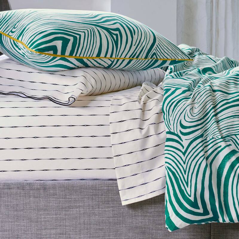 Novogratz by Utica Zebra Marble Teal Comforter Set