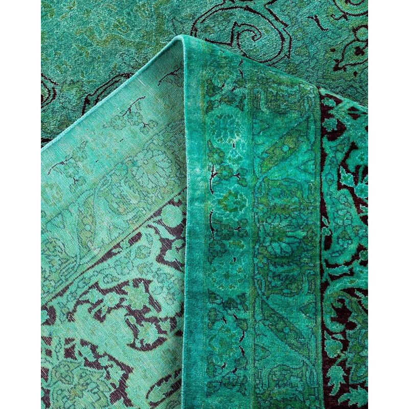 Overdyed, One-of-a-Kind Hand-Knotted Area Rug - Blue - 8' 2" x 16' 9"
