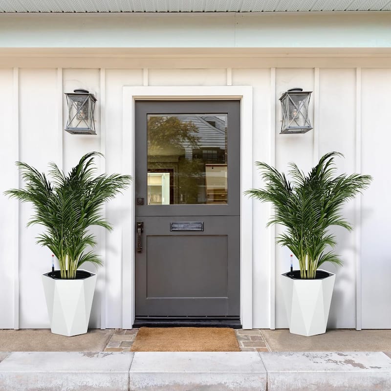 16" Set of 2 Self-Watering Planter Pots for Patio, Porch, Garden, Indoor Outdoor