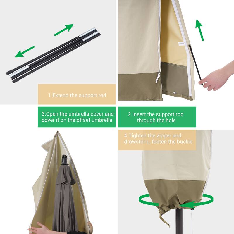 LIVOOSUN Patio Market Umbrella Covers 600D UV Resistant, Fits 9ft-11ft