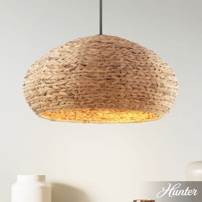 Hunter Cambria Boho Seagrass Pendant - Kitchen, Bedroom, Living Room, Dining Room, Entry - Transitional, Coastal
