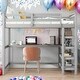 preview thumbnail 2 of 25, 2 Beds In 1 Twin Size Loft Bed With Two Built-in Desks for Home