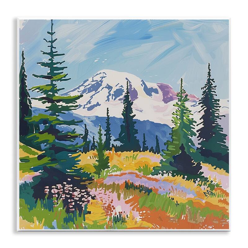 Stupell Peaceful Mountain Valley Scenery Wall Plaque Art Design By Walker Noble - 12 x 12