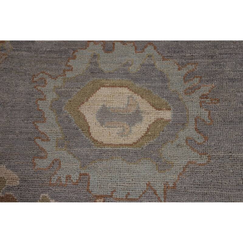 Oushak Oriental Area Rug Vegetable Dye Hand-Knotted Wool Carpet - 9'5"x 11'9"
