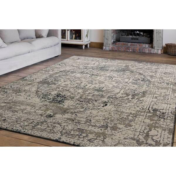 slide 1 of 3, Dynamic Rugs Astoria Cream/Grey Polyester & Polypropylene Area Rug