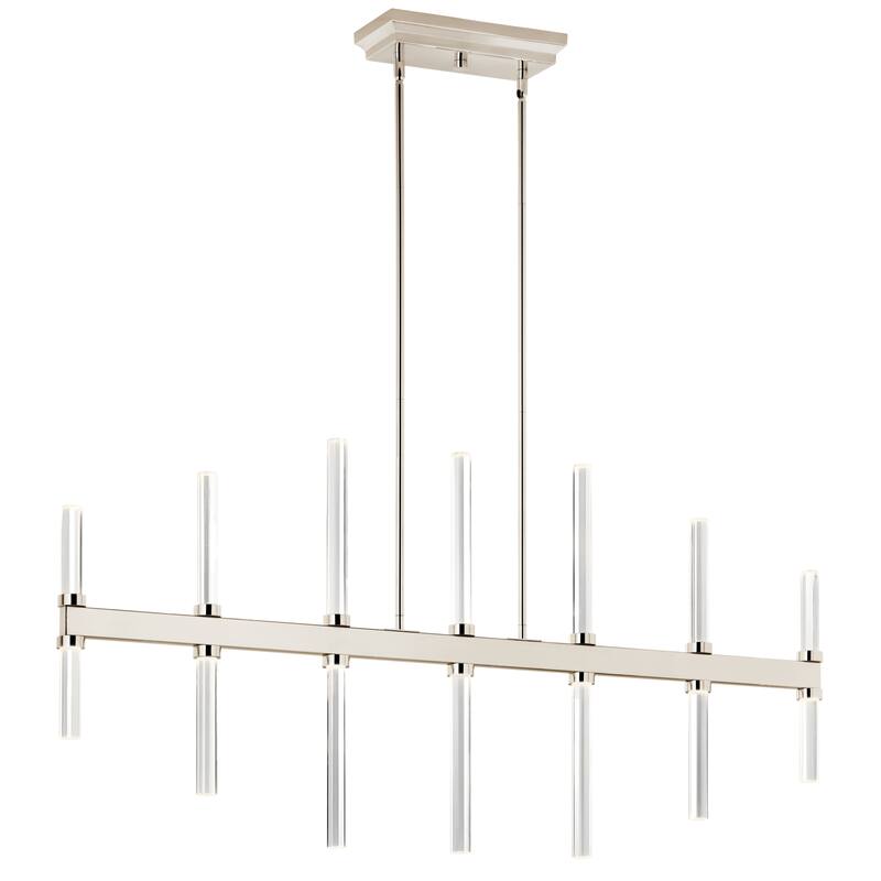 Kichler Lighting Sycara 48.25 in. 14-Light Integrated LED Linear Chandelier - Polished Nickel - 48.25 in