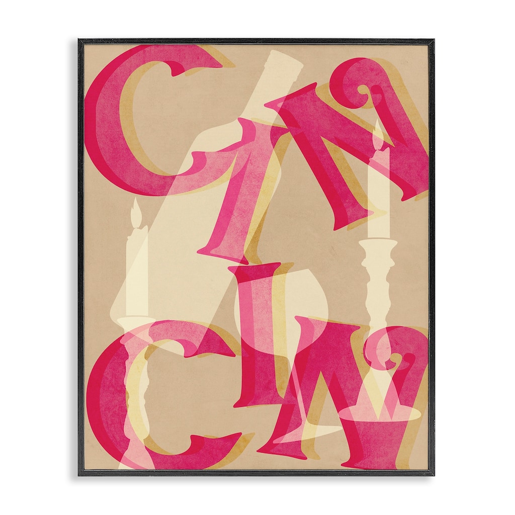 Stupell Cheers Wine & Candles Framed Giclee Art Design By Lil' Rue