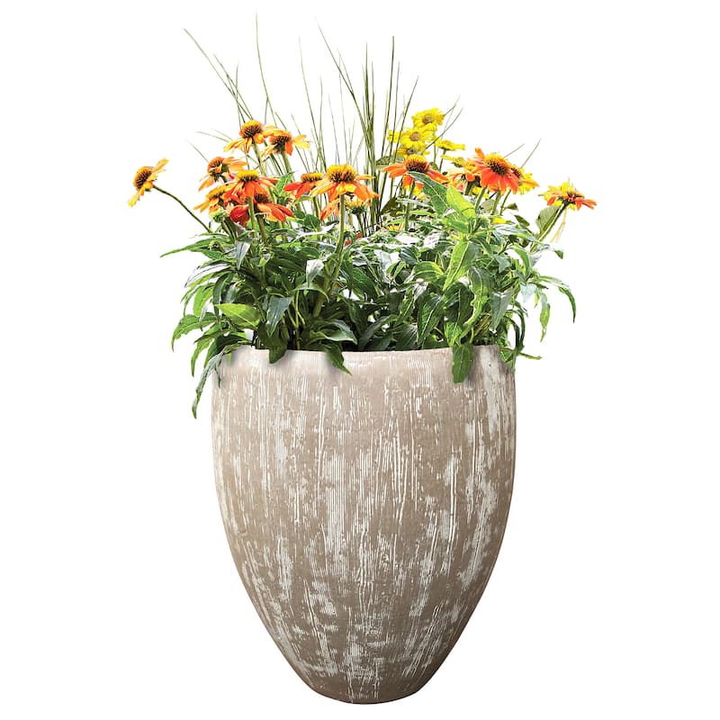 Southern Patio Kai Brown Resin 12.6-inch Outdoor Planter