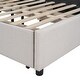 preview thumbnail 9 of 16, Full Size Upholstered Platform Bed With Classic Headboard And 4 Drawers, Linen Fabric