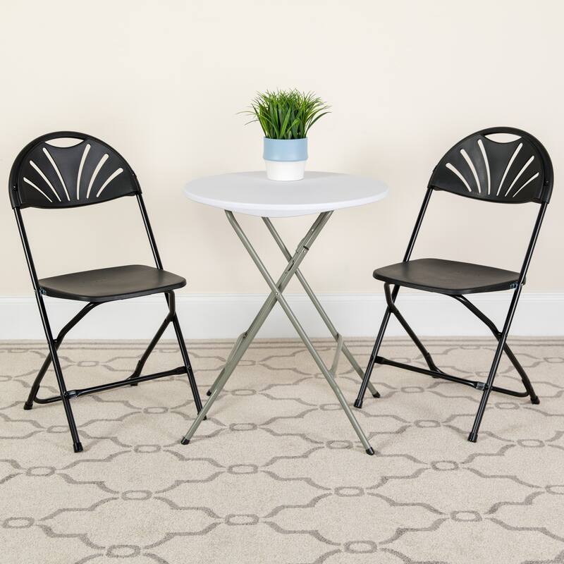 650 lb. Capacity Plastic Fan Back Folding Chair