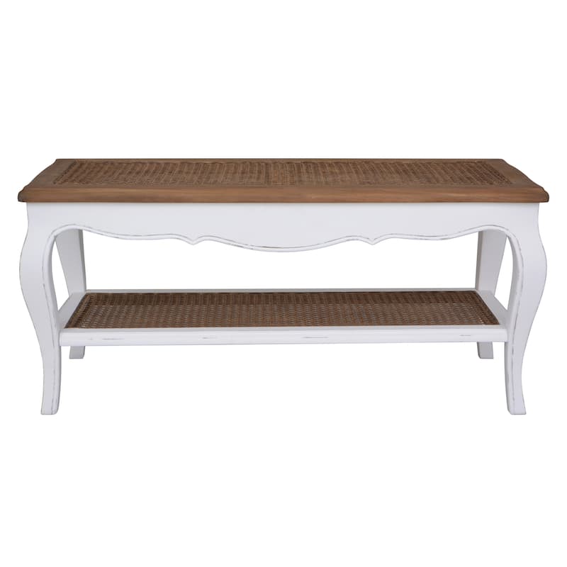 International Caravan Ashbury 2-tier Coffee Table - Antique White