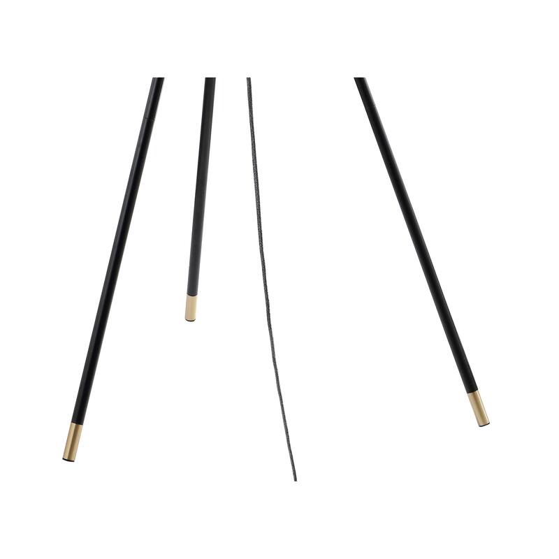 Arco 67" Adjustable Metal LED Floor Lamp, Black/Brass by JONATHAN Y - 67" H x 25.5" W x 25.5" D