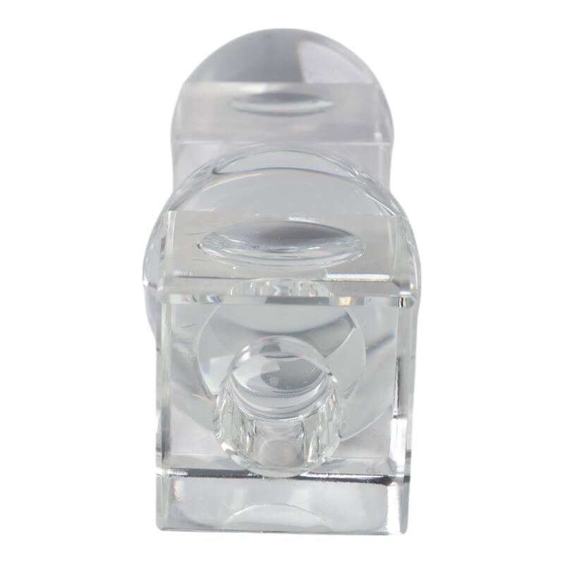 Modern Glass Crystal Pillar and Taper Candle Holder Geometric Design