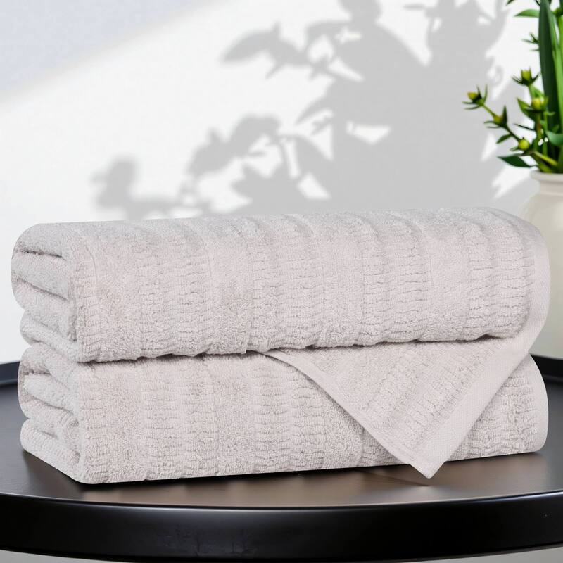 Superior Mika Smart Twist Cotton Bath Towels, Set of 2 - Silver