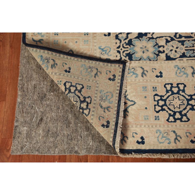 Hand Knotted Oriental 100% Wool Carpet Traditional All-Over Navy Blue & Blues Ziegler Area Rug - 9' 9'' X 8' 3''