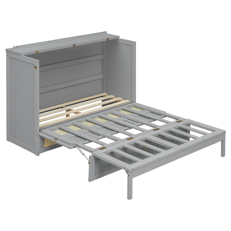 Full Size Murphy Bed with Large Storage Drawers and Space Saving Design